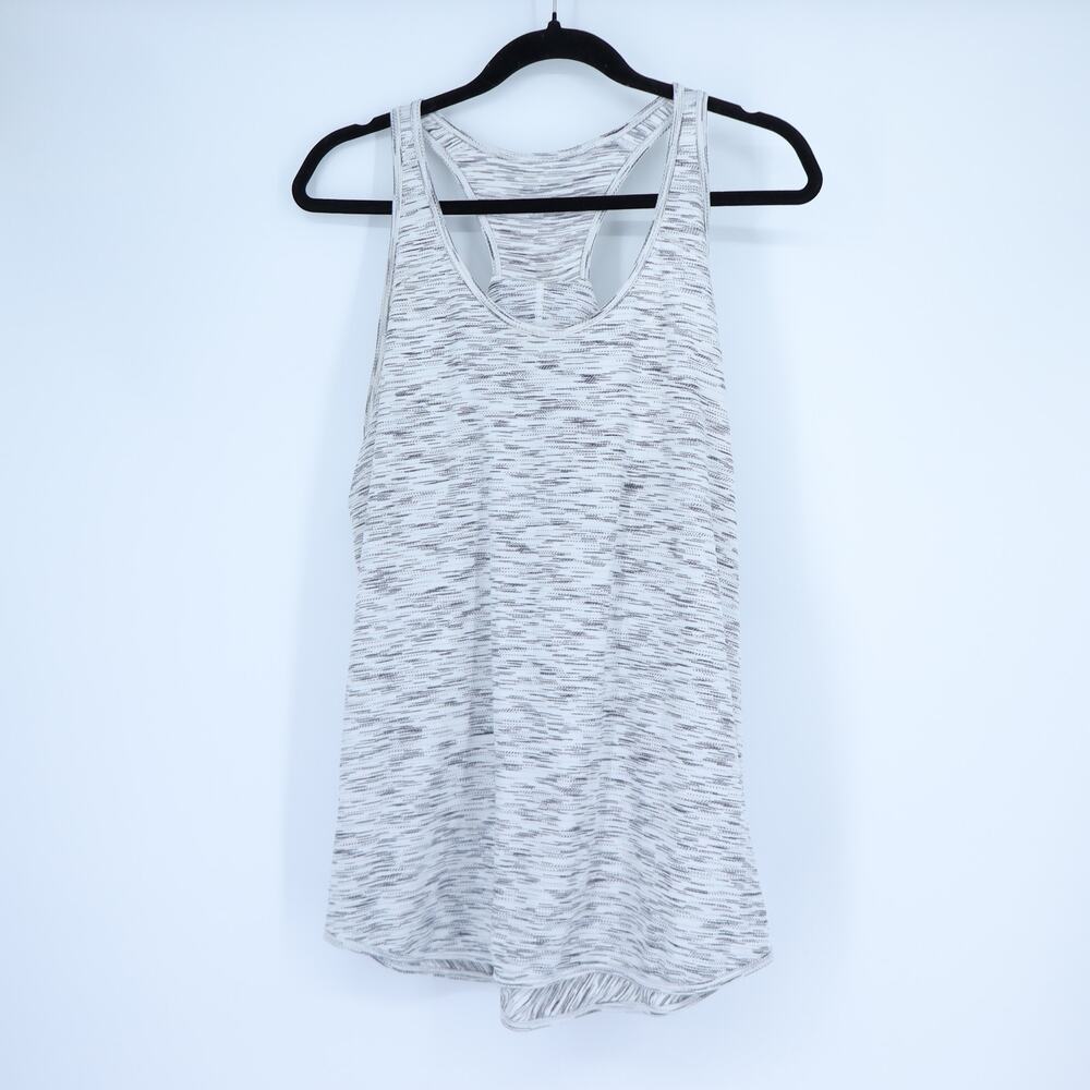 LULULEMON Space Dye Essential Relaxed Tank Top Black White Yoga Active Women's 8